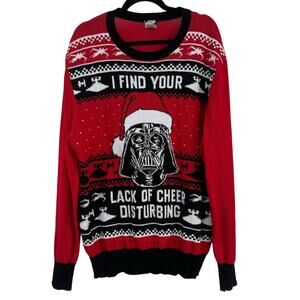 Star Wars Long‎ Sleeve Crewneck Unisex Knit Sweater Darth Vader Size XXL